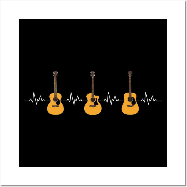 Heartbeat Natural Acoustic Guitars Wall Art by nightsworthy